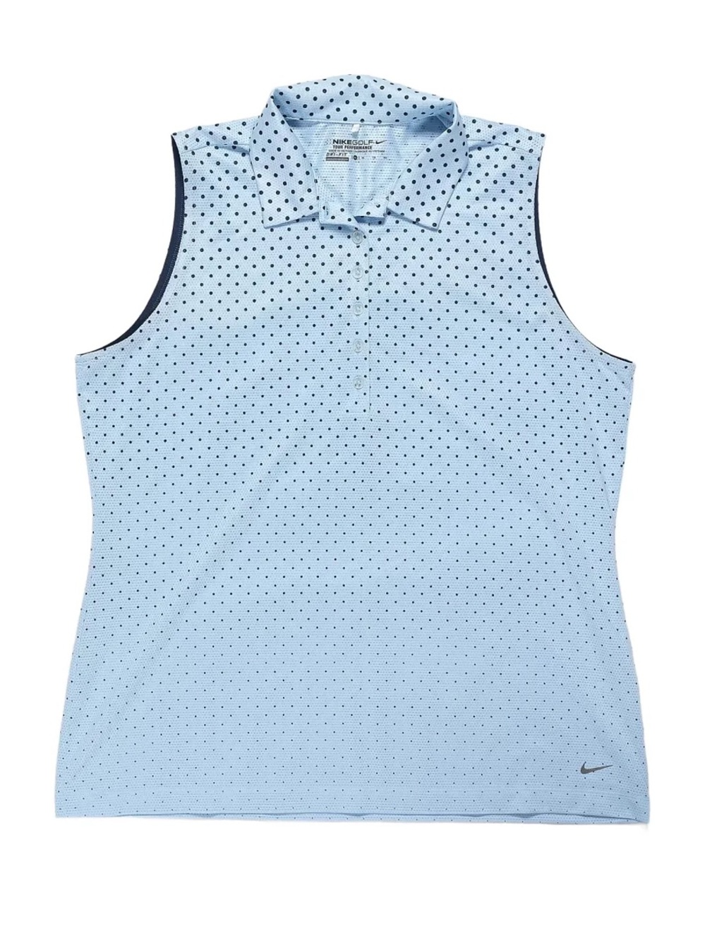 Nike Golf Tour Performance Sleeveless Polo with Navy Micro Dot Print